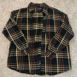 Roundtree & Yorke Plaid Portugese Flannel Vintage Brown Outdoors